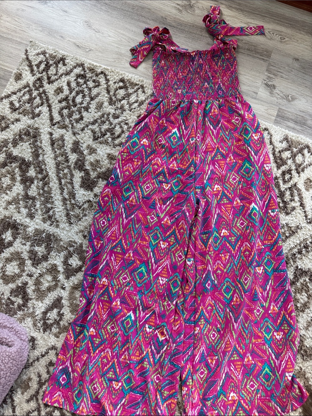 Haptics by Holly Harper Pink Multicolor Smocked jumpsuit